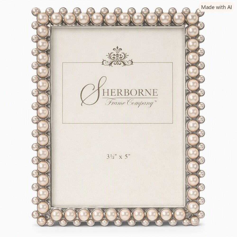 Sherborne Frame Company Faux Pearl Beaded 3½ x 5 inch Decorative Photo Frame